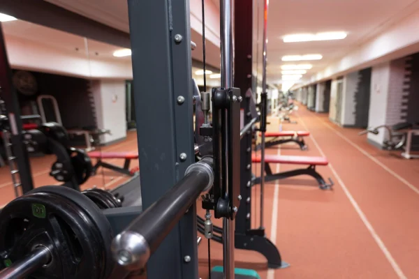 Блочный тренажер для тяги к груди в зале Vault Gym